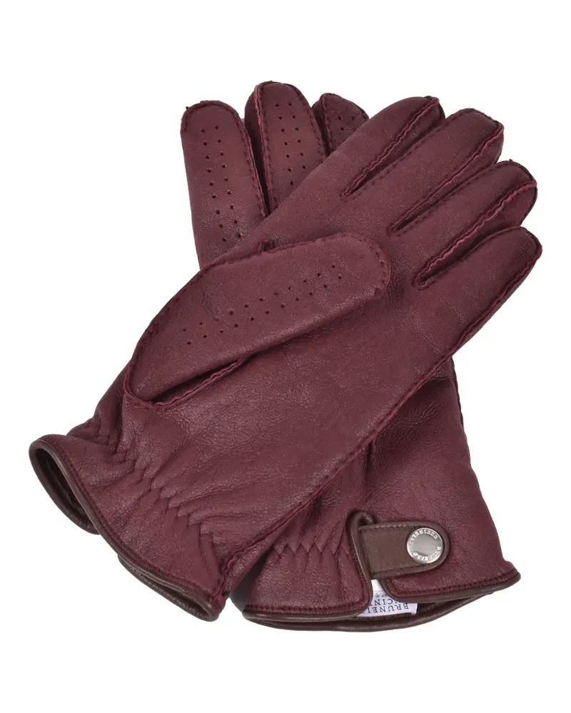 Brunello Cucinelli perforated leather gloves - Braun Braun
