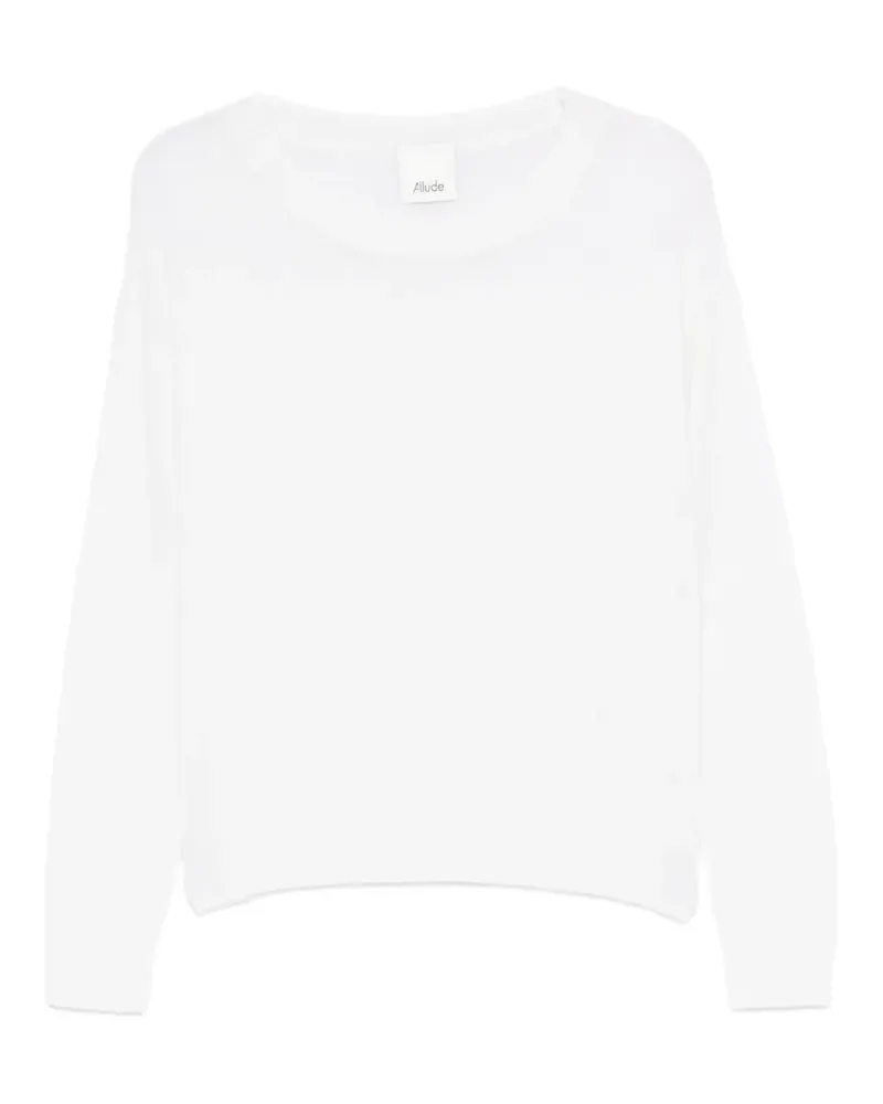 ALLUDE Fein gestrickter Pullover mit tiefen Schultern - Nude Nude