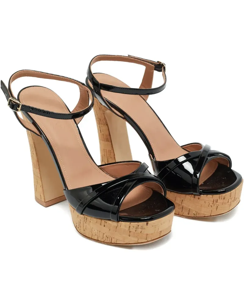 Malone Souliers Keaton patent-leather ankle-strap sandals - Schwarz Schwarz