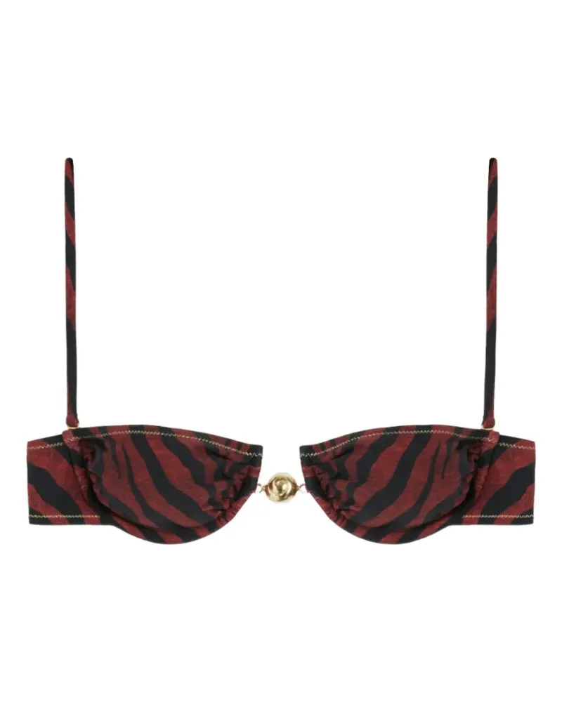 Reina Olga Hammond Bikinioberteil mit Tiger-Print - Braun Braun
