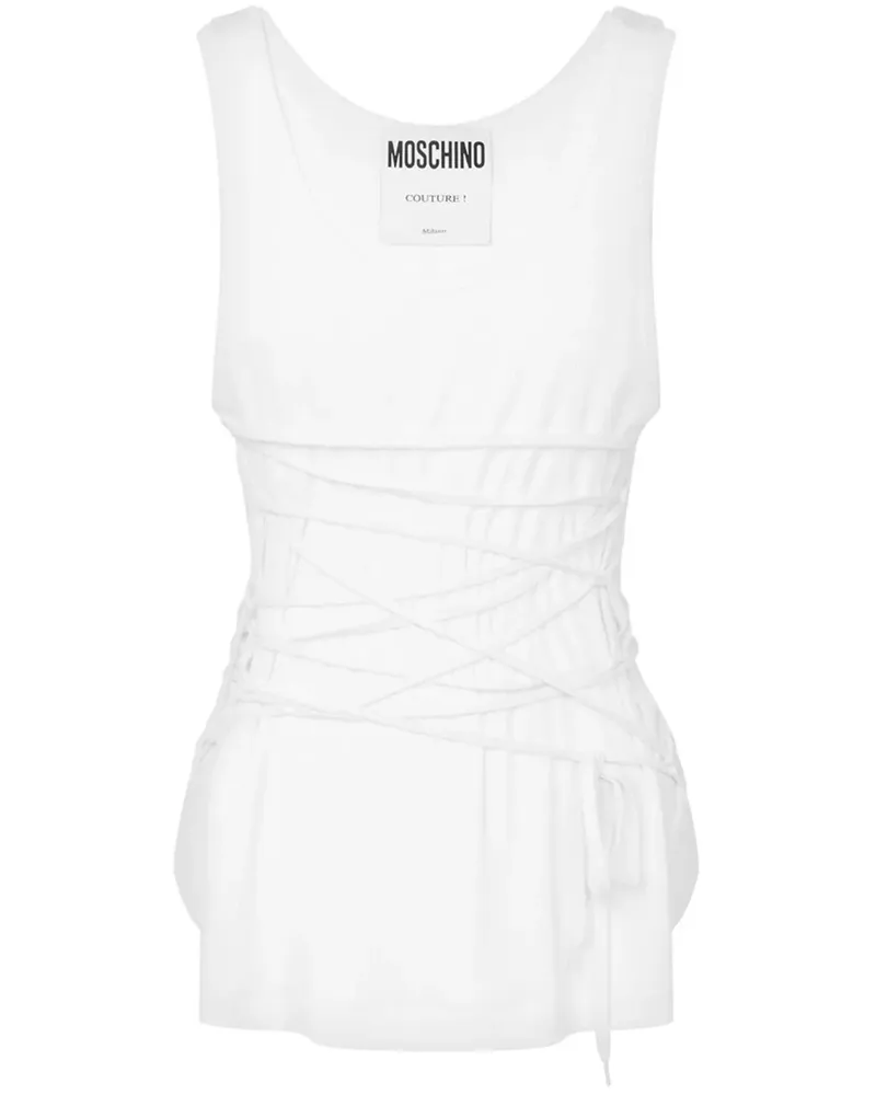 Moschino Oberteil mit Logo-Print - Weiß Weiß