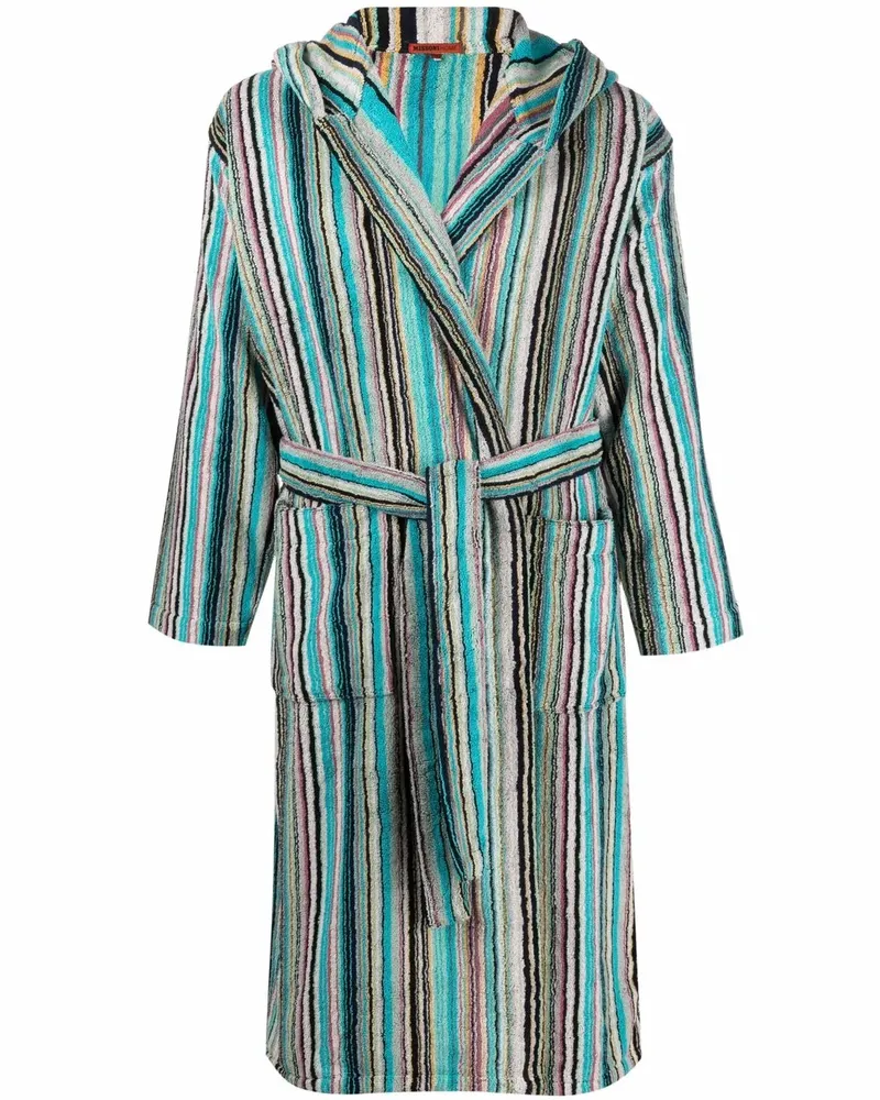 Missoni Home Jazz Bademantel mit Kapuze - Blau Blau