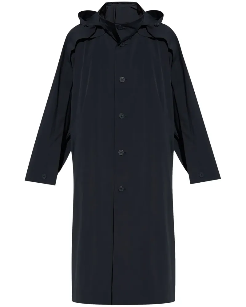 Issey Miyake Wing Kapuzenmantel mit Stehkragen - Blau Blau