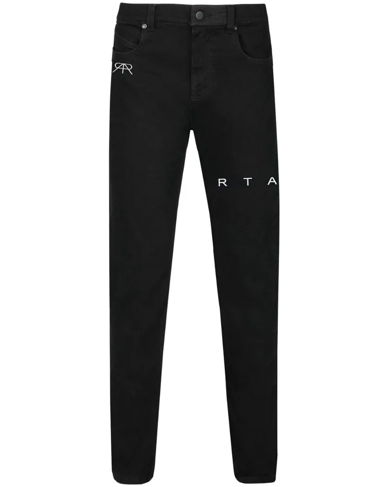 RTA Slim-Fit-Jeans mit Logo-Stickerei Schwarz