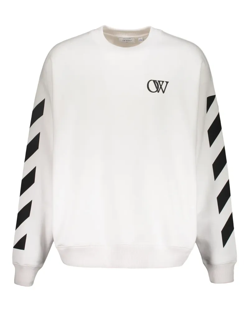 OFF-WHITE logo diagonal-stripes sweatshirt - Weiß Weiß