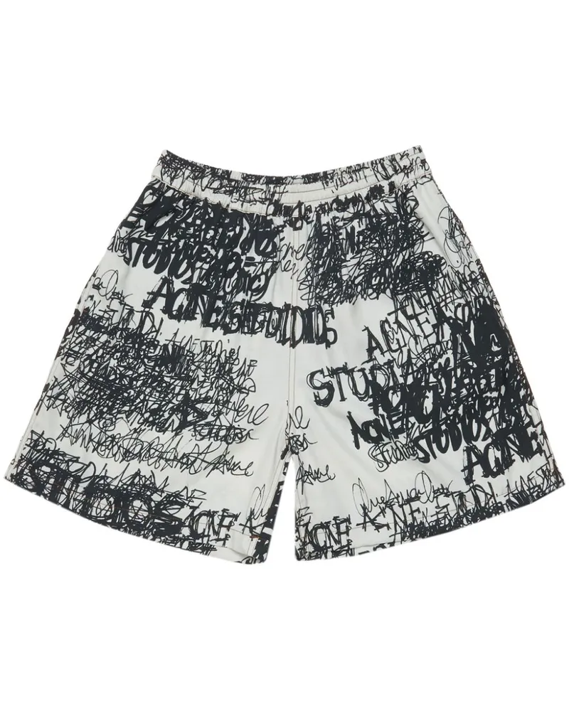 Acne Studios Shorts mit abstraktem Print - Grau Grau