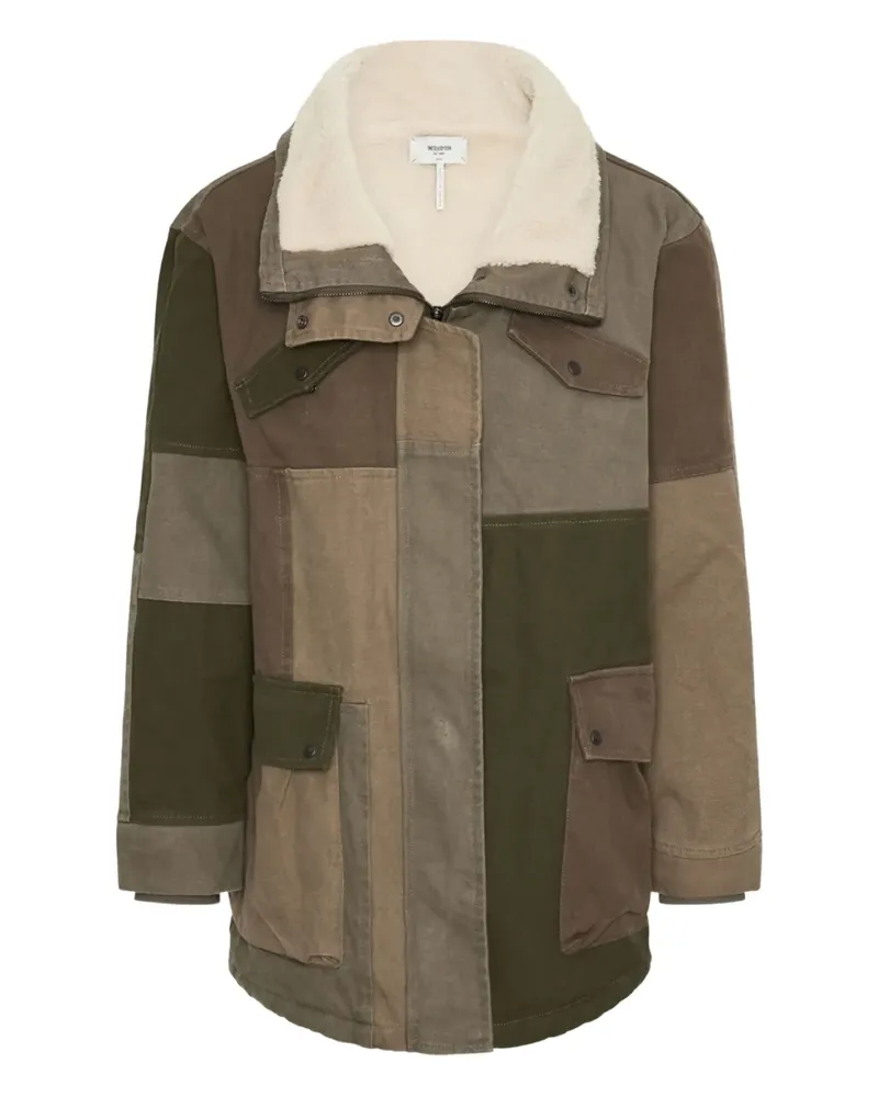 One Teaspoon patchwork collar coat - Braun Braun