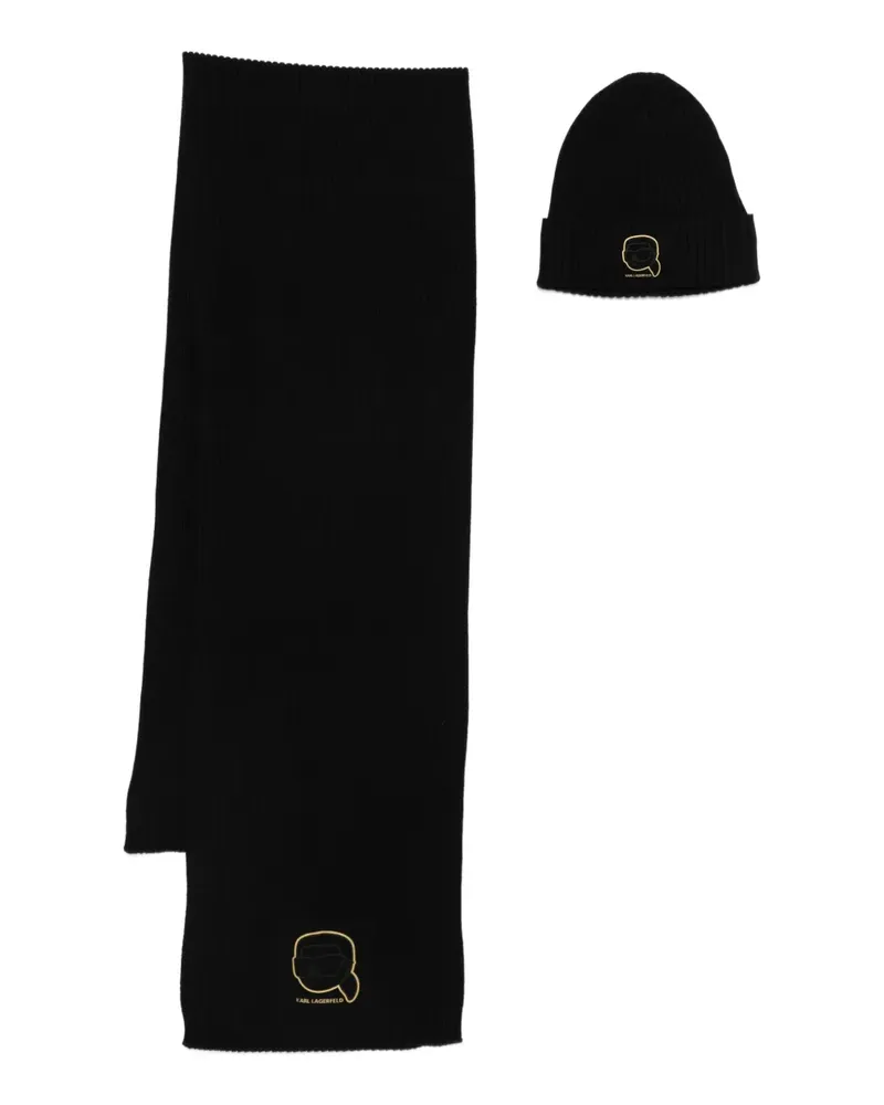 Karl Lagerfeld Gerippter Schal - Schwarz Schwarz