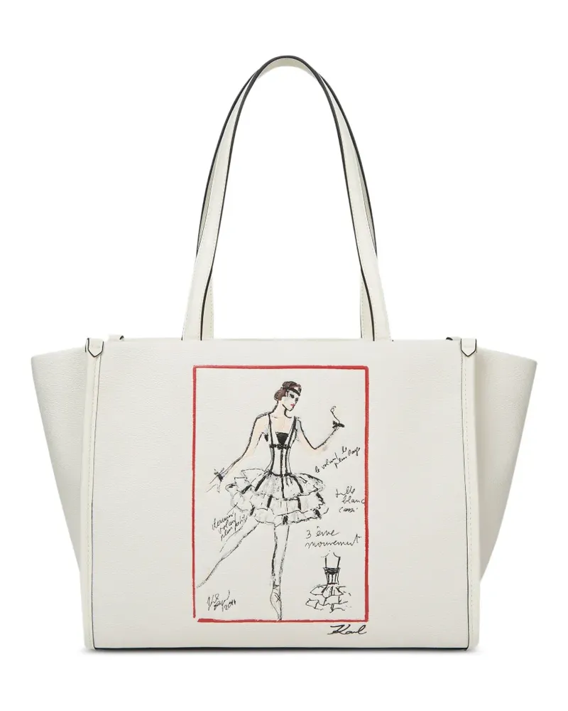 Karl Lagerfeld K/Ballet Tote Bag mit Print - Weiß Weiß