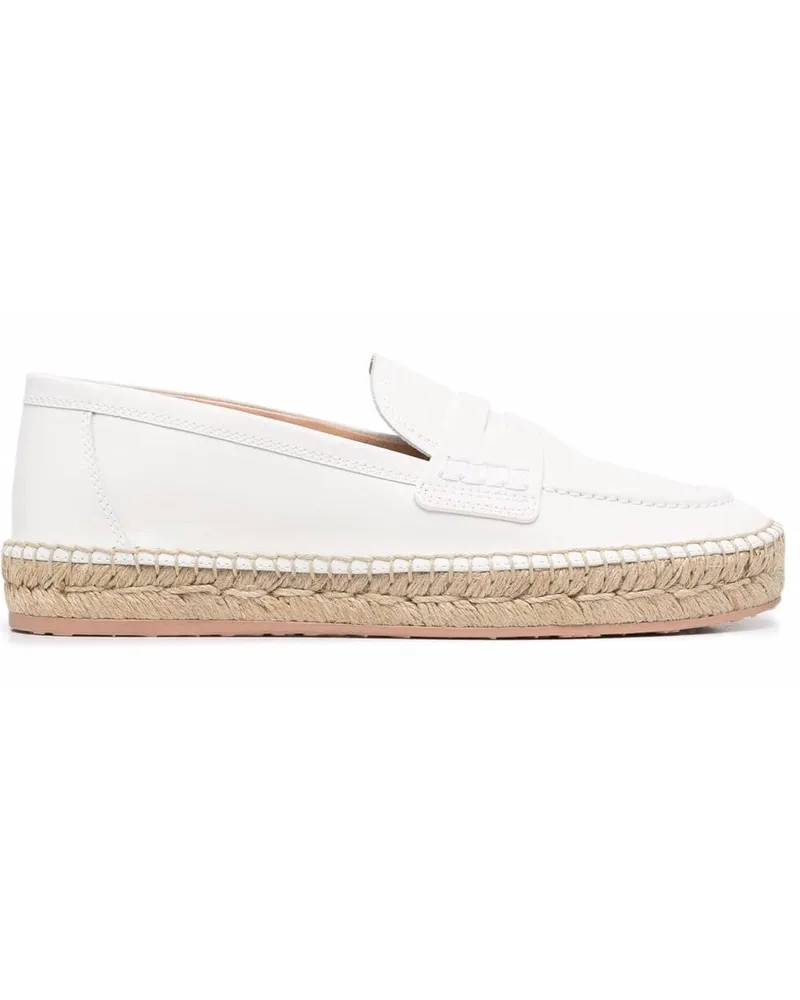 Gianvito Rossi Espadrilles aus gewebtem Bast Weiß