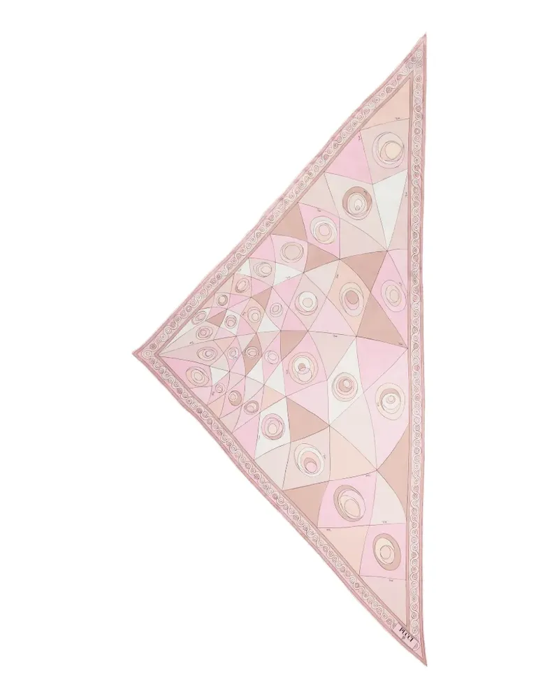 Emilio Pucci Dreieckiger Seidenschal mit Occhi-Print - Rosa Rosa