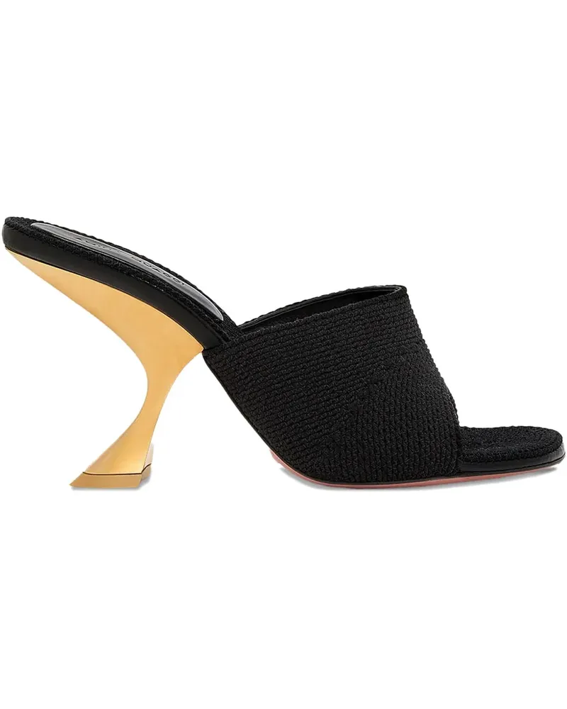 Amina Muaddi Strukturierte Taylor Mules 90mm - Schwarz Schwarz