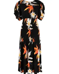 ROTATE Birger Christensen Lily Maxikleid mit Blumen-Print Schwarz