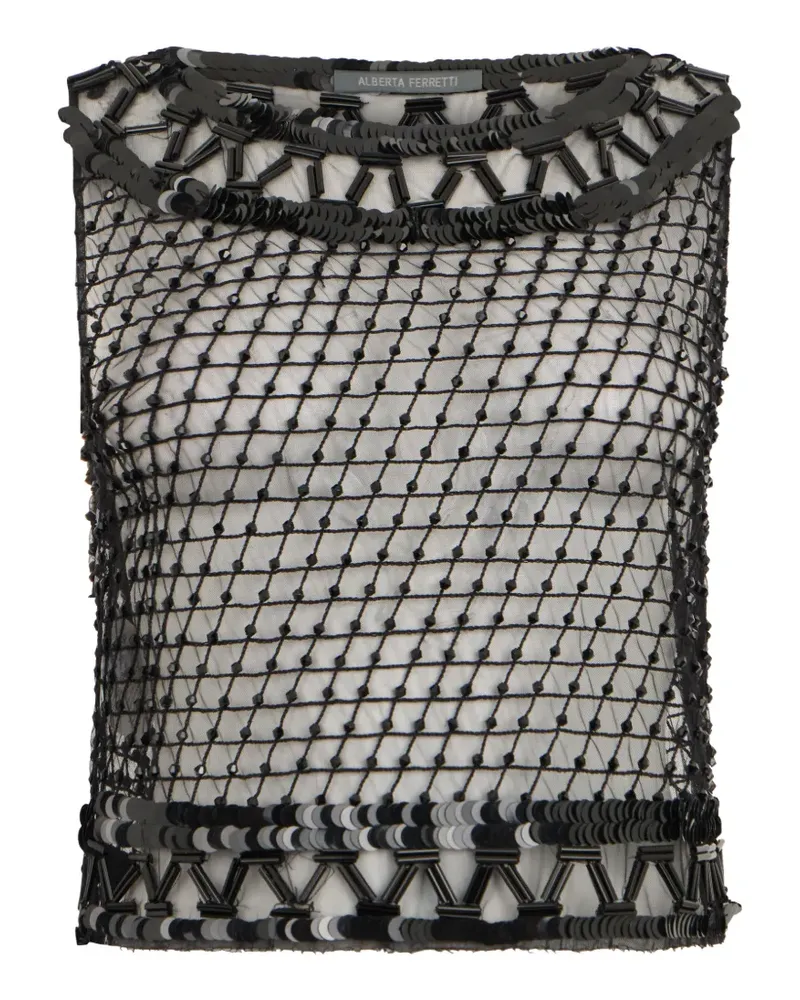 Alberta Ferretti Tanktop mit Pailletten - Schwarz Schwarz