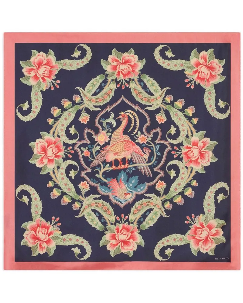 Etro Schal aus Seide - Blau Blau