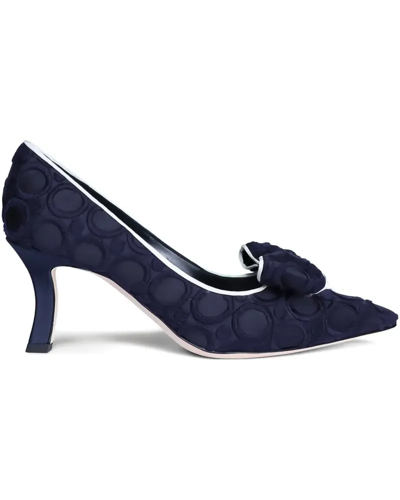 Manolo Blahnik Epirotes Pumps mit Schleifenapplikation 70mm - Blau Blau