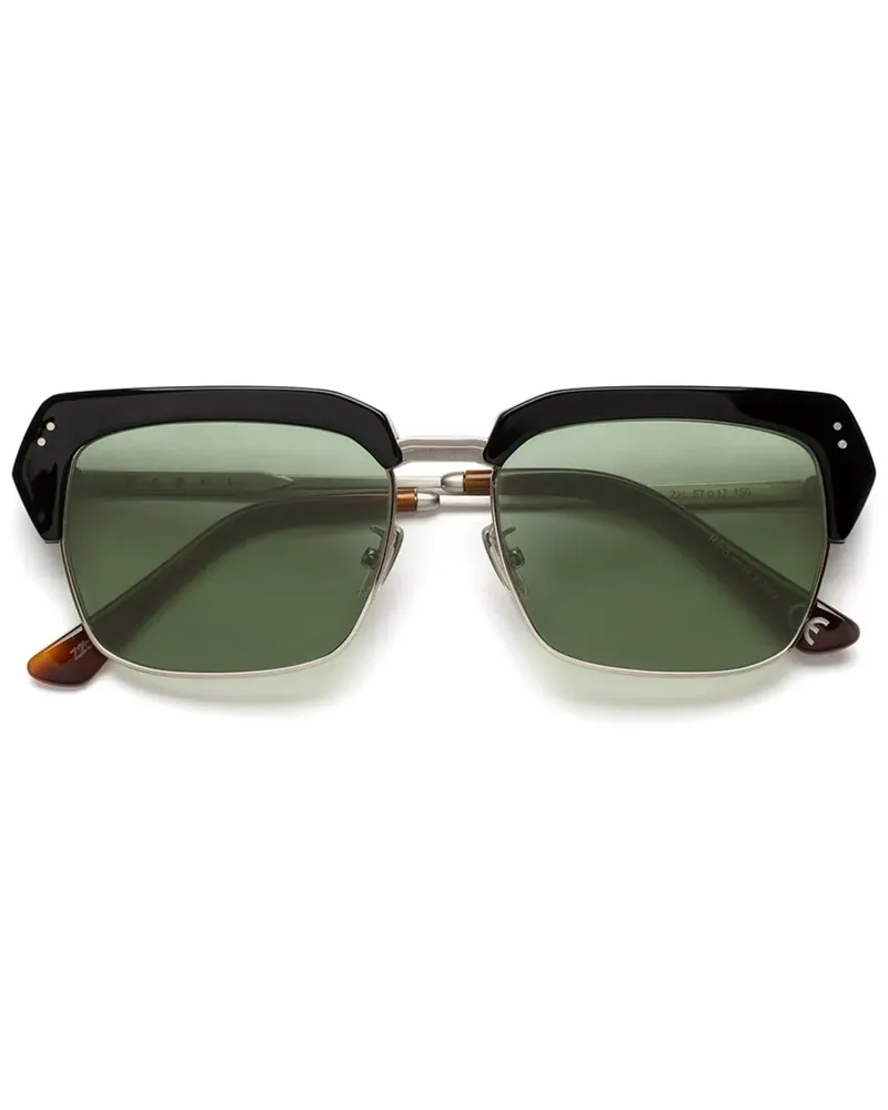 Marni Sonnenbrille mit geometrischem Gestell - Schwarz Schwarz