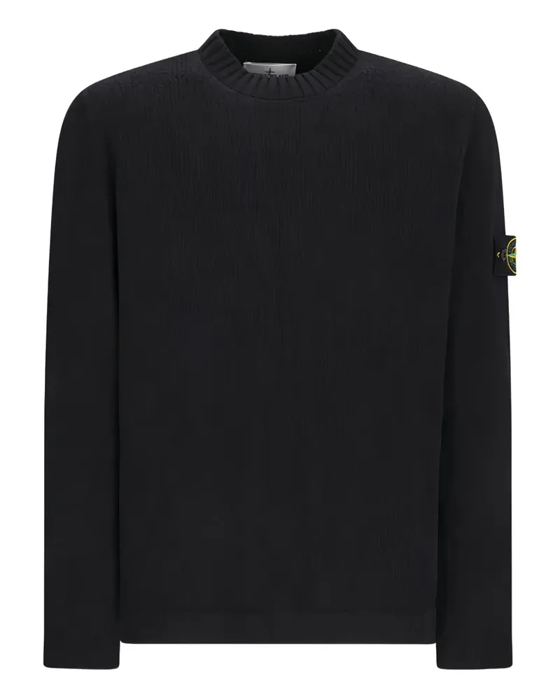 Stone Island Pullover mit Kompass-Patch - Schwarz Schwarz