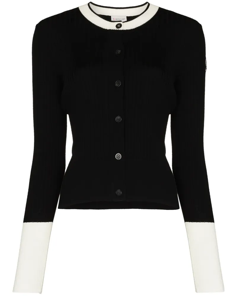 Moncler Gerippter Cardigan - Schwarz Schwarz
