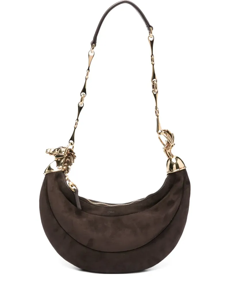 Chloé Chain Horse Schultertasche - Braun Braun