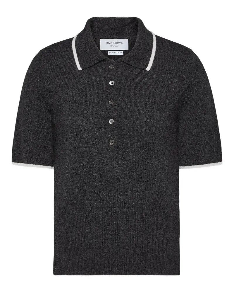 Thom Browne Poloshirt mit Intarsien-Nummern - Grau Grau