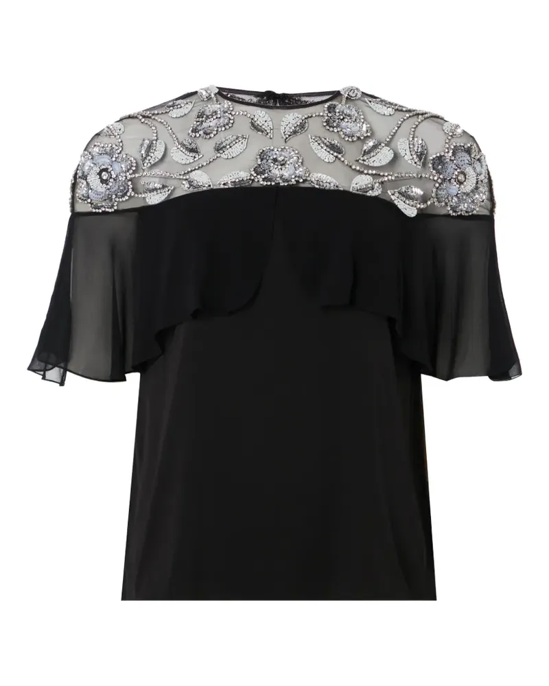 Temperley London Bluse mit Blumenapplikation - Schwarz Schwarz