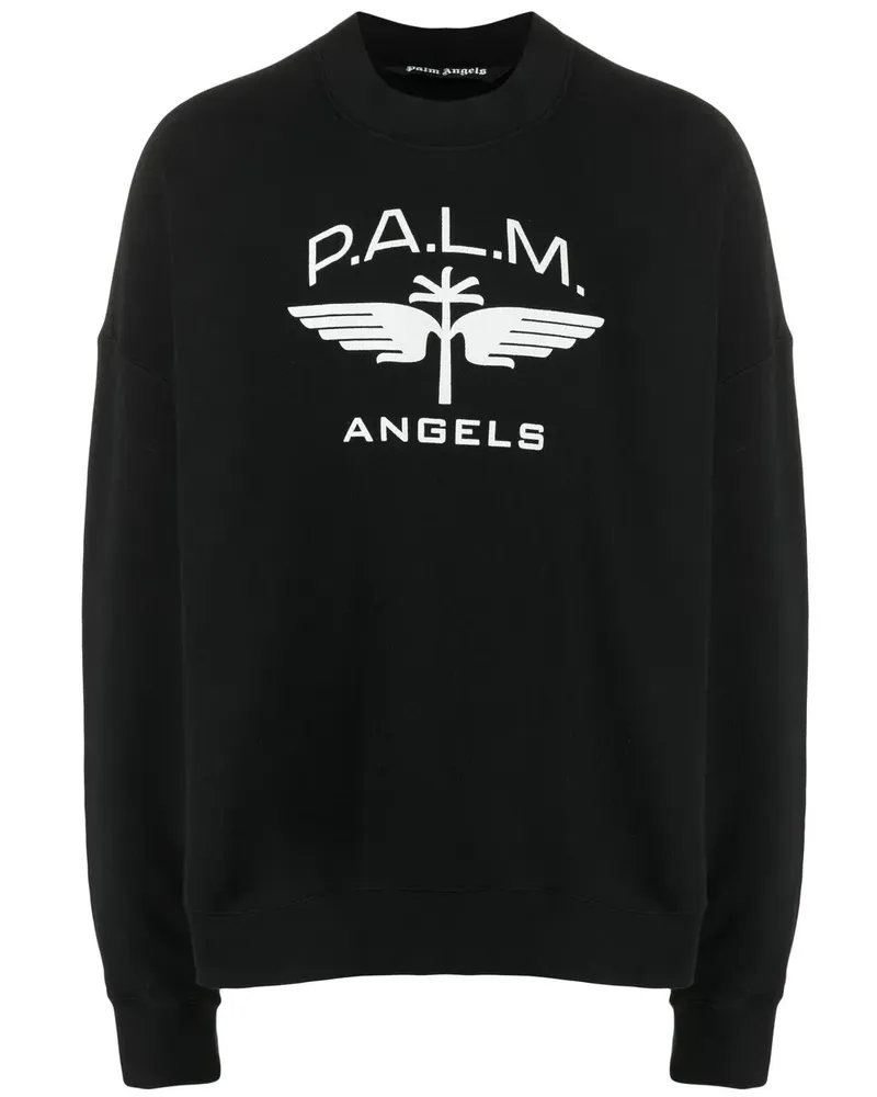 Palm Angels Sweatshirt mit Logo-Print - Schwarz Schwarz