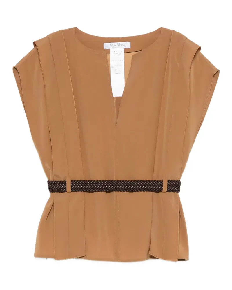 Max Mara Mxmabete Oberteil mit V-Ausschnitt - Nude Nude