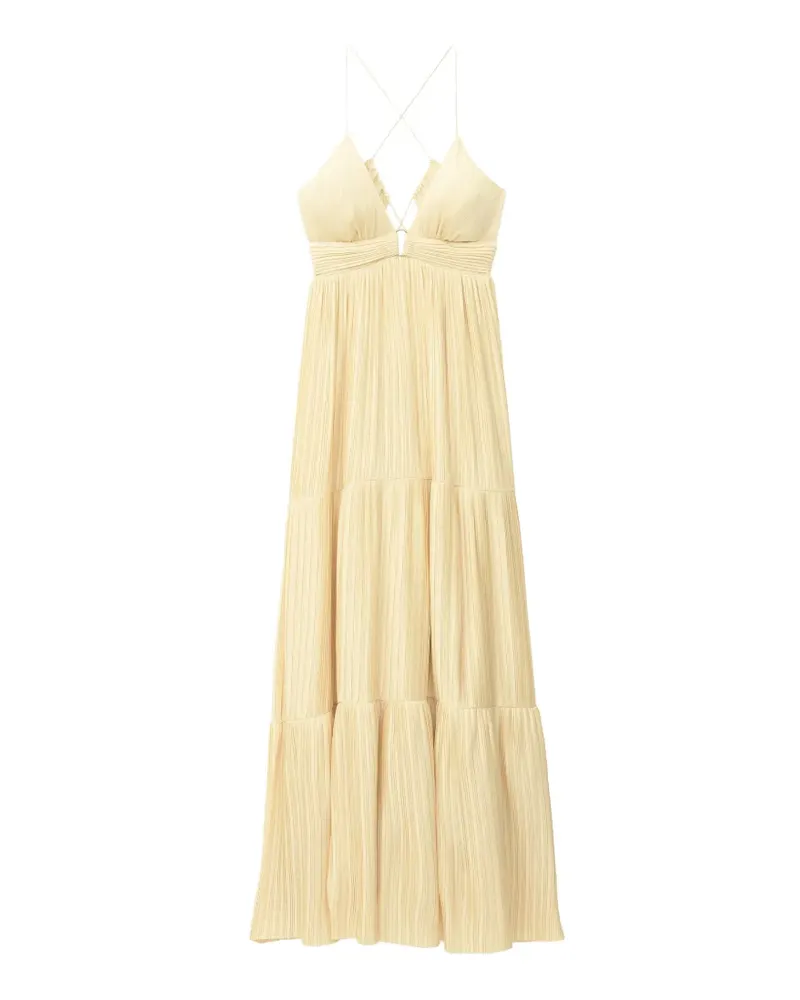 ba&sh Wasta pleated tiered-design dress - Nude Nude
