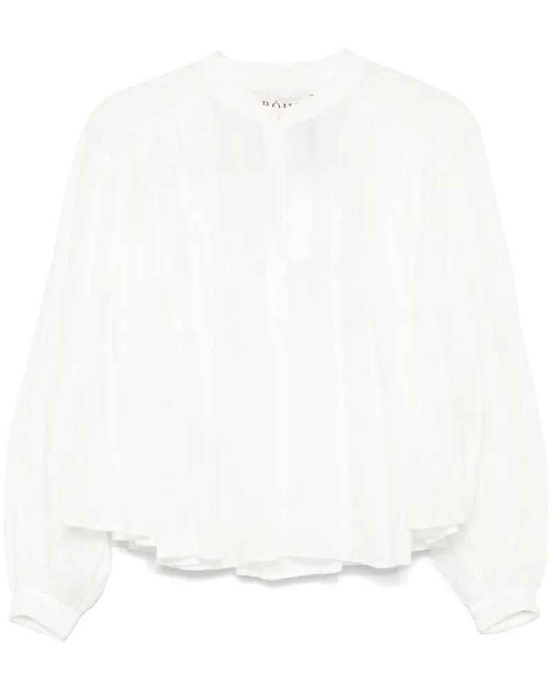 Róhe Bluse mit Falten - Weiß Weiß