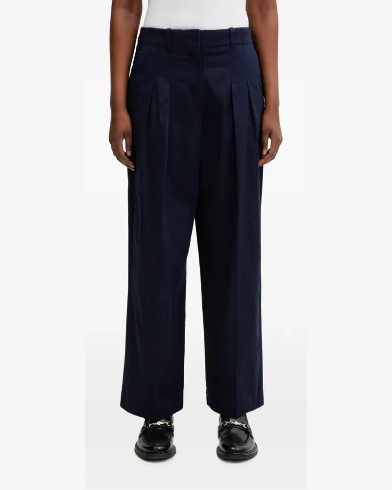 Lacoste pleated wide-leg tailored trousers - Blau Blau