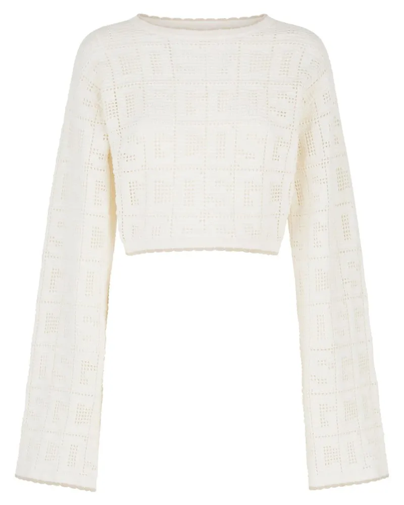 GCDS Makramee-Top mit Monogramm - Weiß Weiß