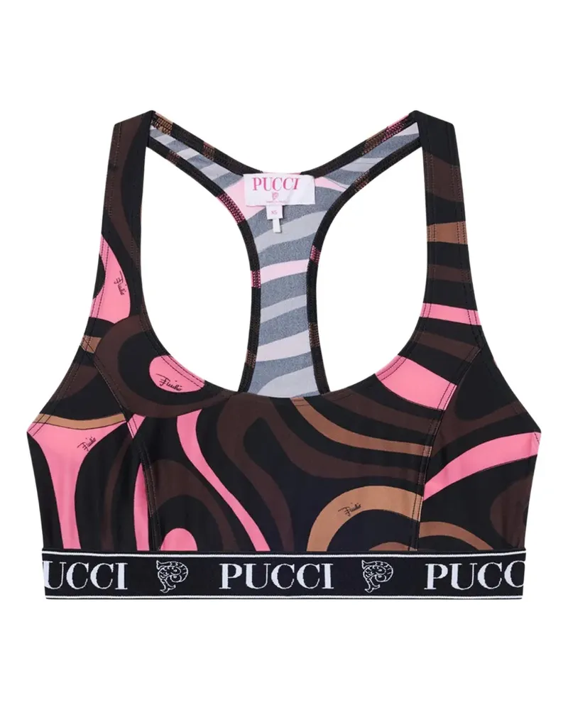 Emilio Pucci Sportoberteil mit Marmo-Print - Schwarz Schwarz