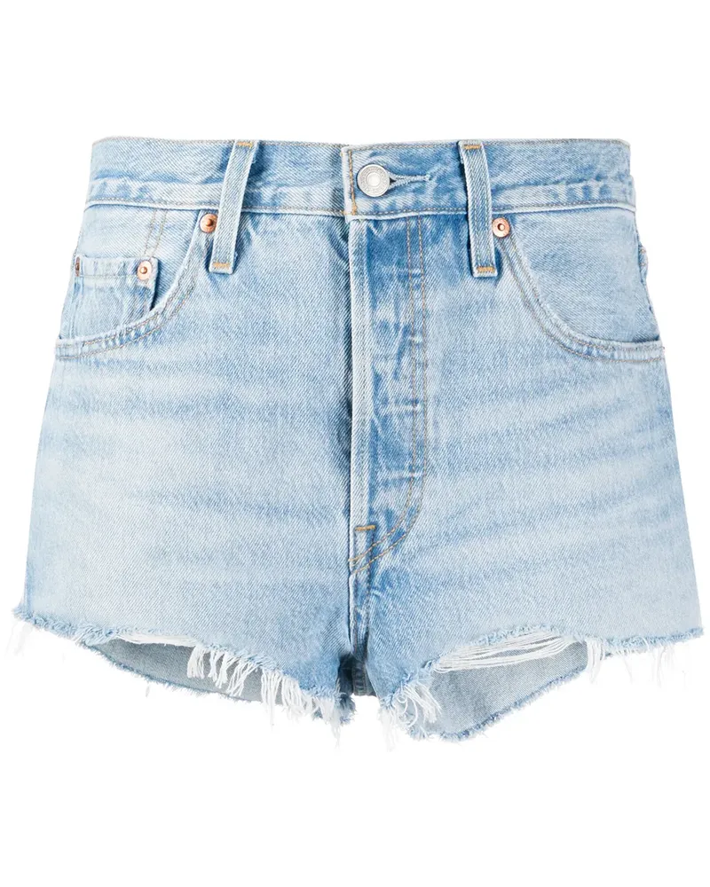 Levi's Jeans-Shorts im Distressed-Look - Blau Blau
