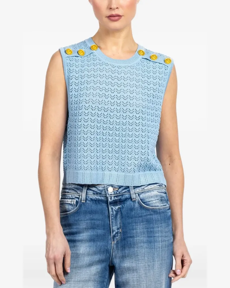 L'Agence Max button knit top - Blau Blau