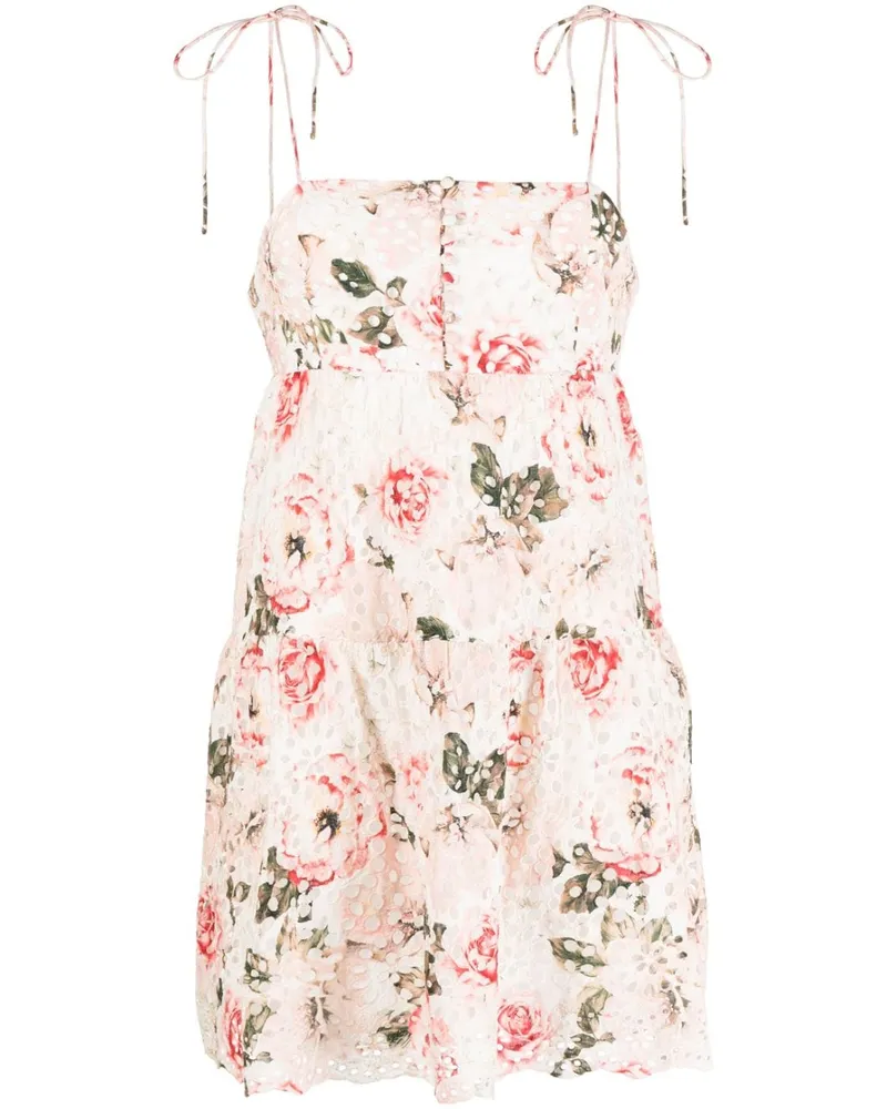 Alice + Olivia Kleid mit Blumen-Print Rosa