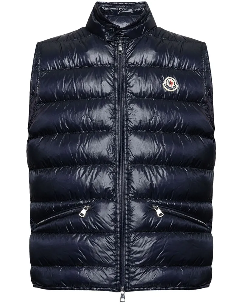 Moncler Gefütterte Gui Weste mit Logo-Patch - Blau Blau