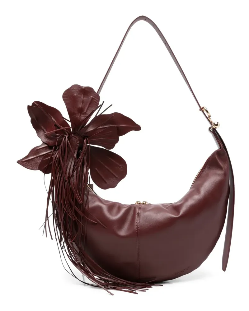 SPORTMAX Bruno Schultertasche mit Blumen - Rot Rot