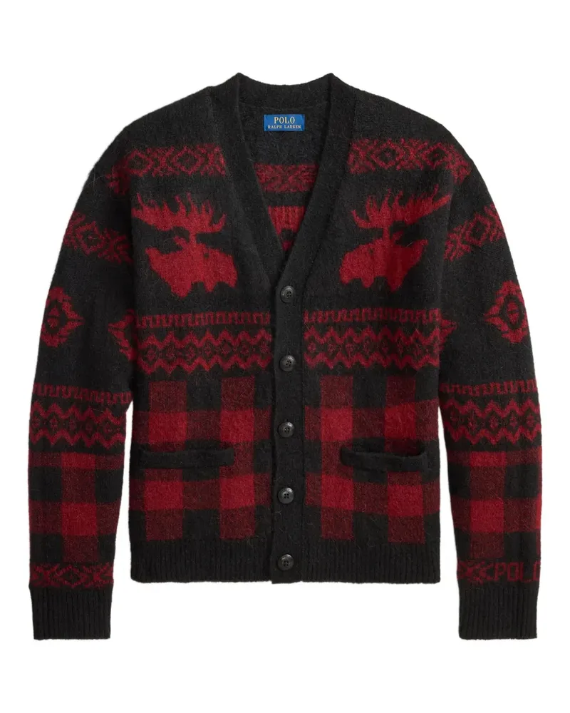Ralph Lauren Karierter Cardigan - Rot Rot