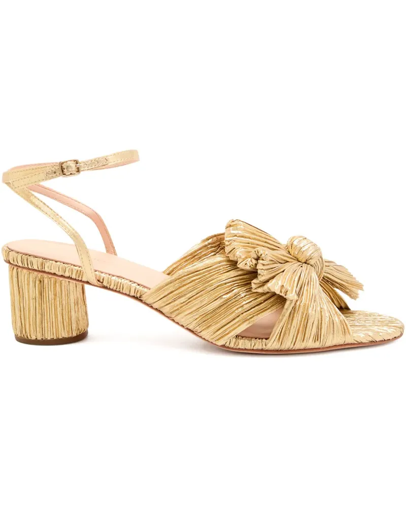 Loeffler Randall Dahlia Sandalen mit Faltenknoten 50mm - Gold Gold