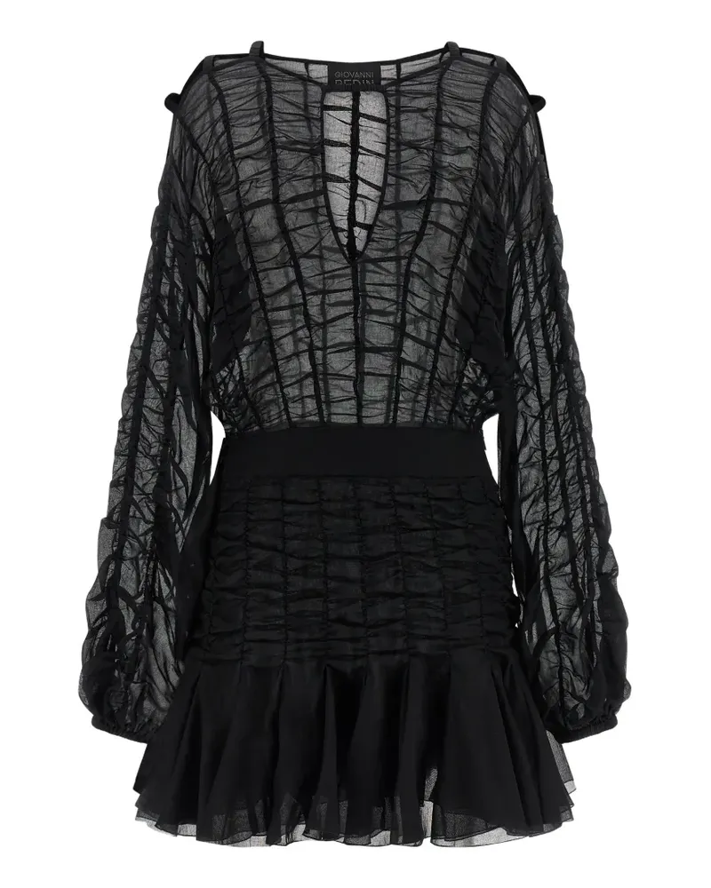 Giovanni Bedin smock-effect cut-out mini dress - Schwarz Schwarz