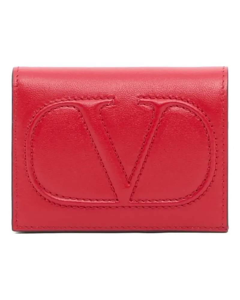 Valentino Garavani small Vlogo wallet in calfskin - Rot Rot