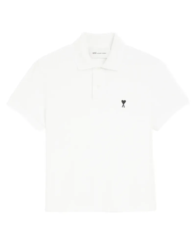AMI Paris Baumwoll-Poloshirt mit Ami de Coeur - Weiß Weiß