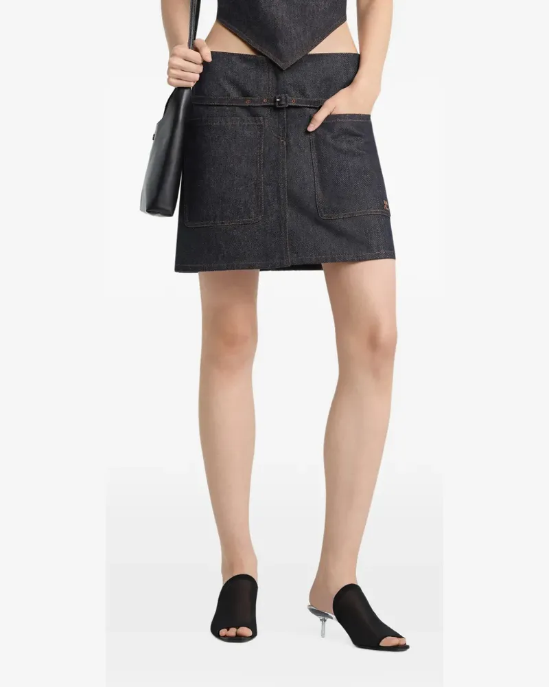 Courrèges Minirock mit Pattentaschen - Blau Blau