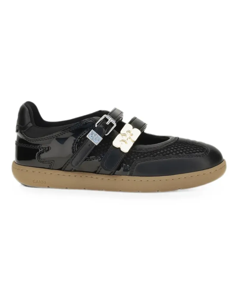 Ganni Sue panelled ballet flats - Schwarz Schwarz
