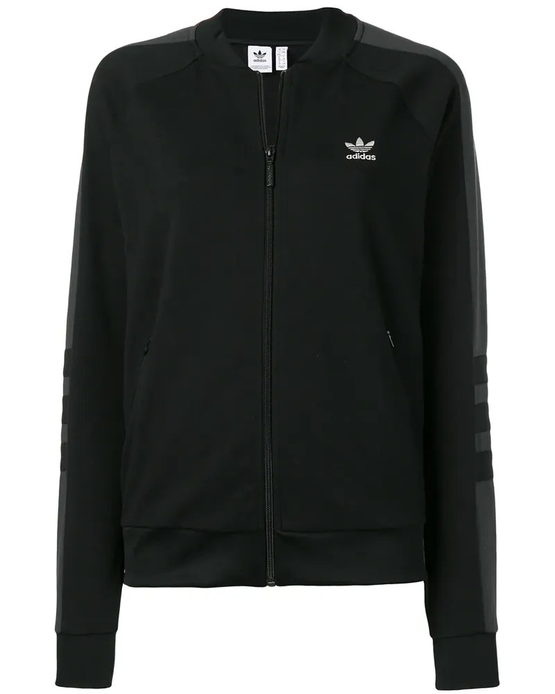 adidas Trainingsjacke mit Streifendetail - Schwarz Schwarz