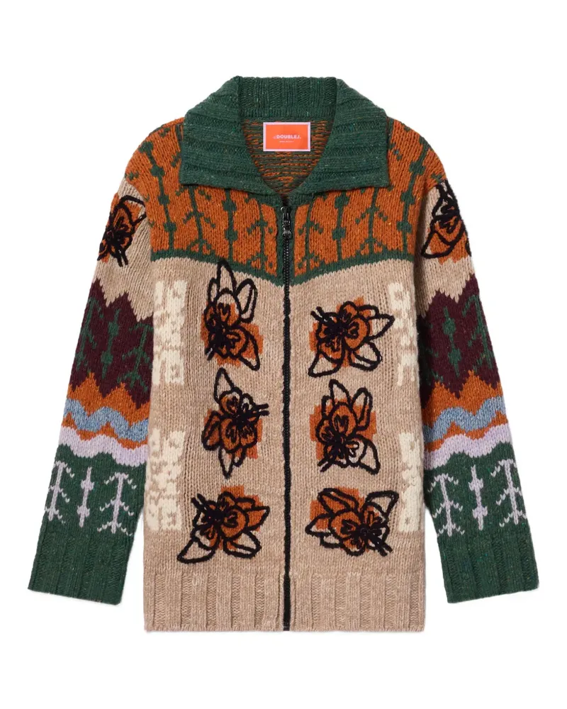 La DoubleJ Cardigan mit Blumenstickerei - Nude Nude