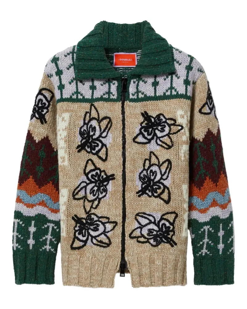 La DoubleJ Cardigan mit Blumenstickerei - Nude Nude