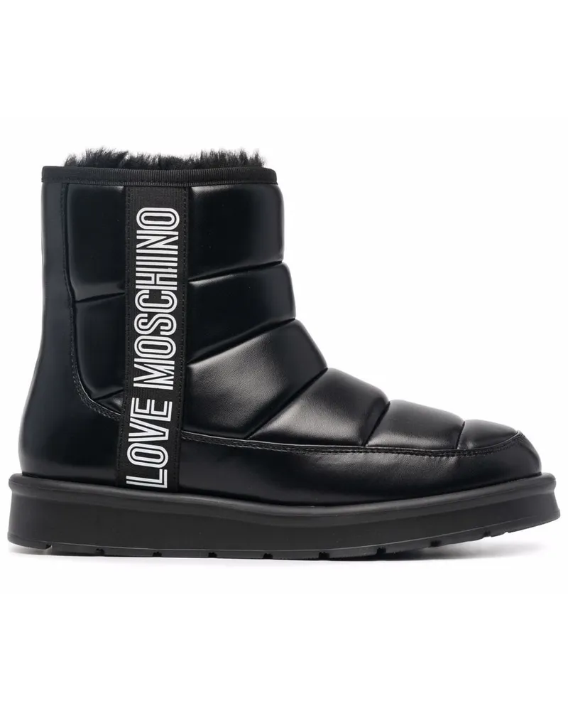 Moschino Stiefel mit Logo-Print Schwarz