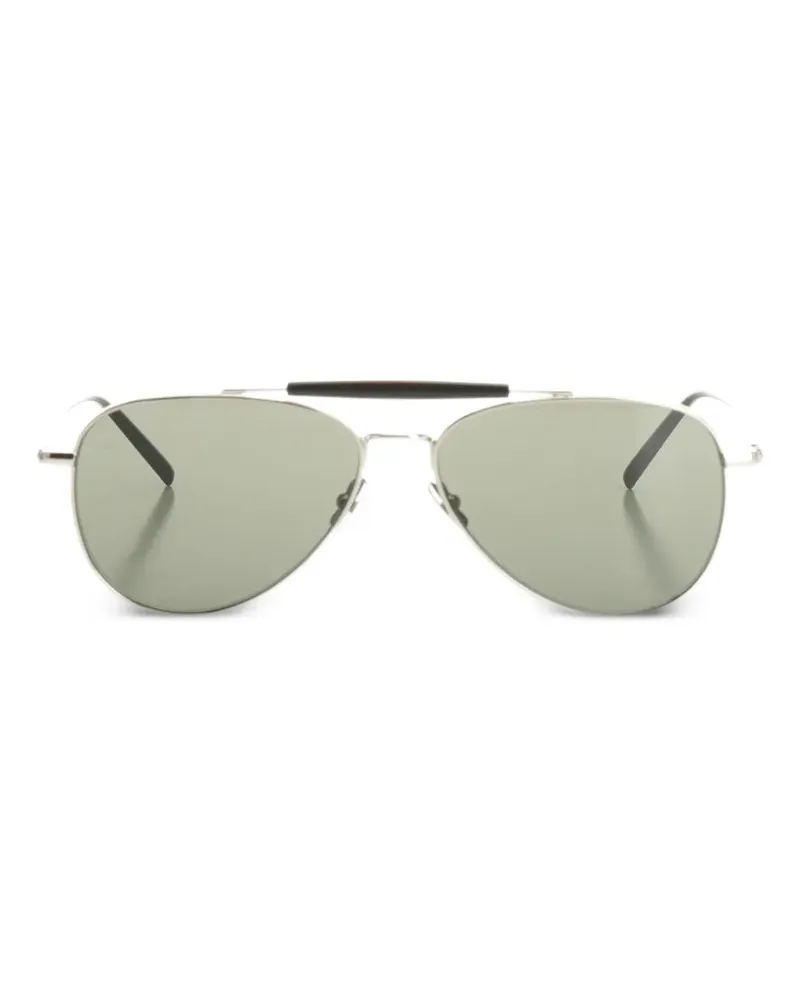 Saint Laurent Pilotenbrille im Metallic-Look - Silber Silber
